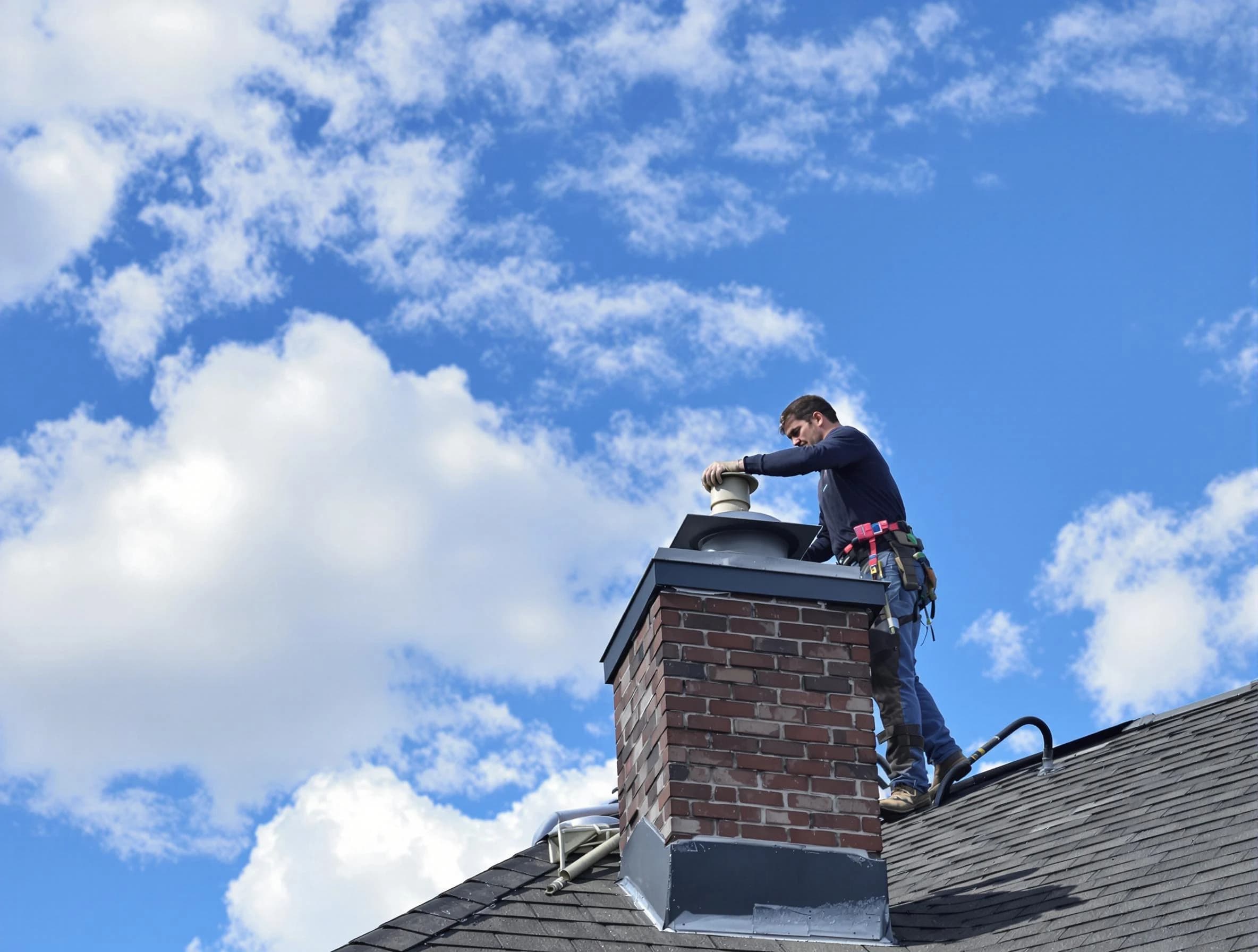 Stockbridge Chimney Sweep installing a sturdy chimney cap in Stockbridge, GA