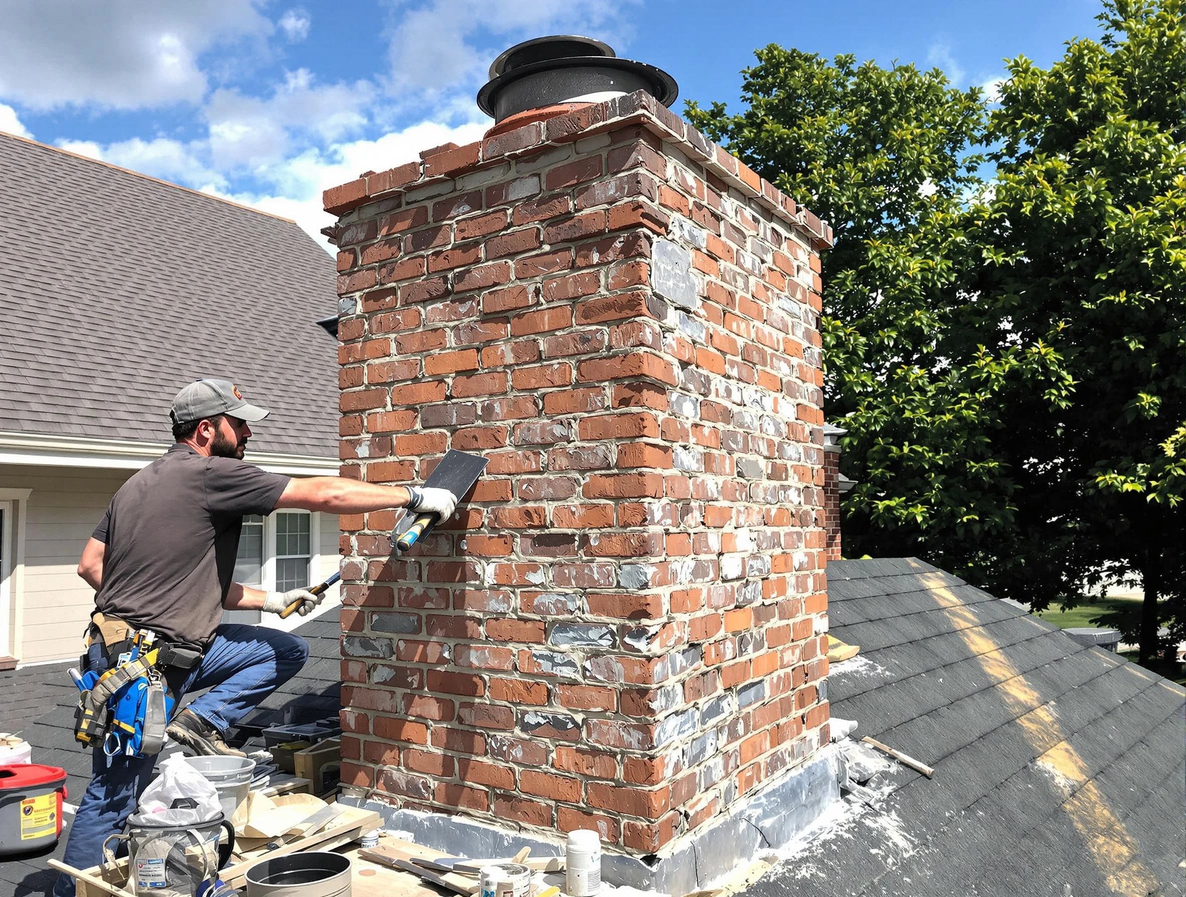 Completed chimney rebuild by Stockbridge Chimney Sweep in Stockbridge, GA