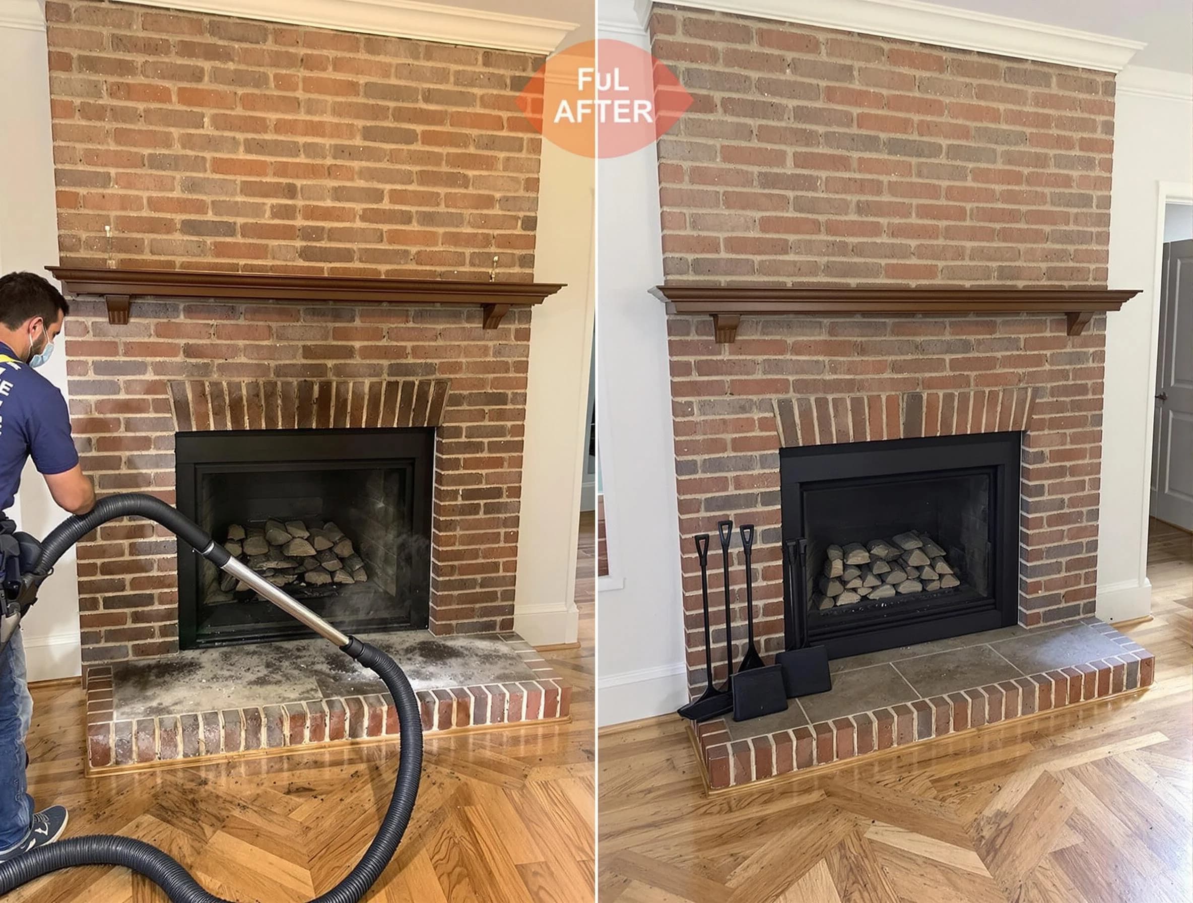 Stockbridge Chimney Sweep carefully sanitizing a fireplace in Stockbridge, GA