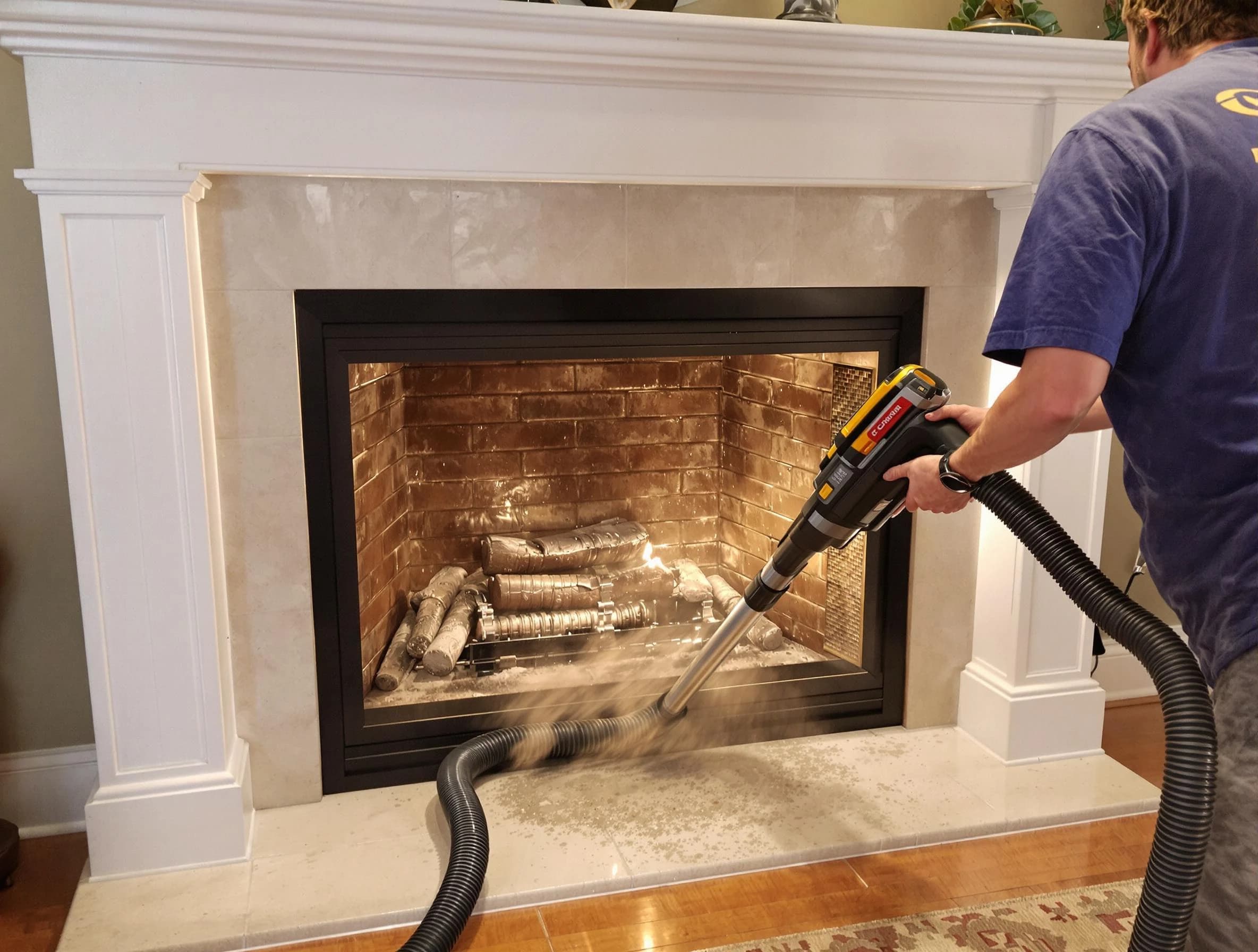 Fireplace cleaning performed by Stockbridge Chimney Sweep in Stockbridge, GA