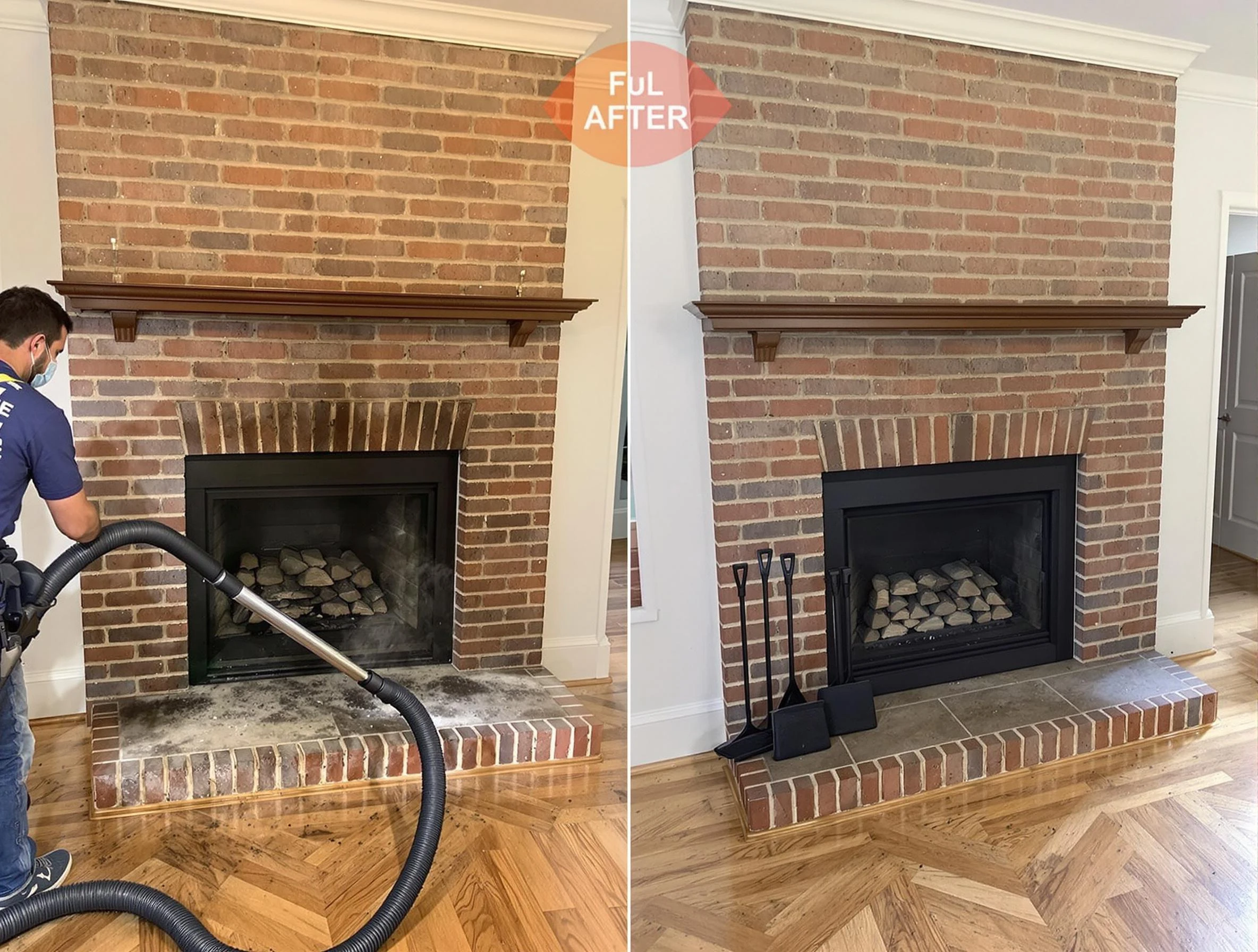 Stockbridge Chimney Sweep carefully sanitizing a fireplace in Stockbridge, GA